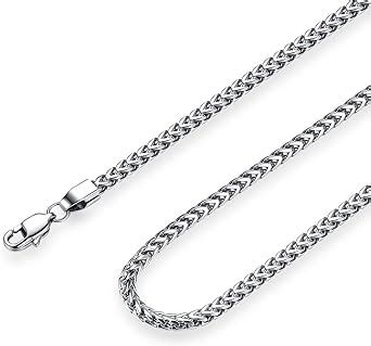 Reve Jewelry 3mm Stainless Steel Franco Chain Necklace for 